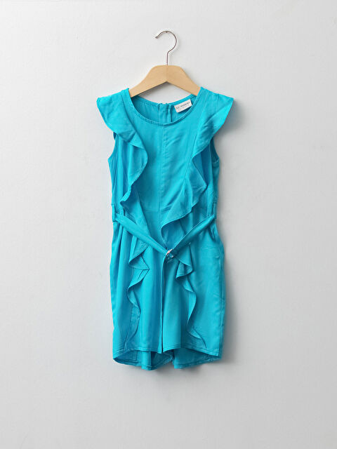 LCW Kids Crew Neck Basic Frill Detailed Viscose Girl Overalls - S1JC56Z4-GCV