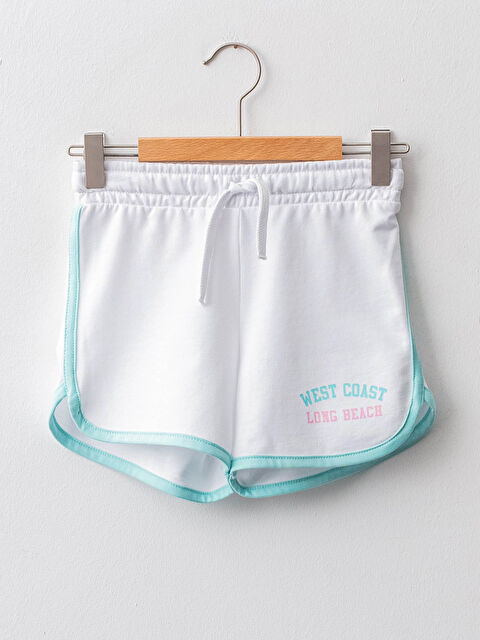 LCW Kids Elasticated Waist Printed Girls' Shorts - S1L803Z4-R9K