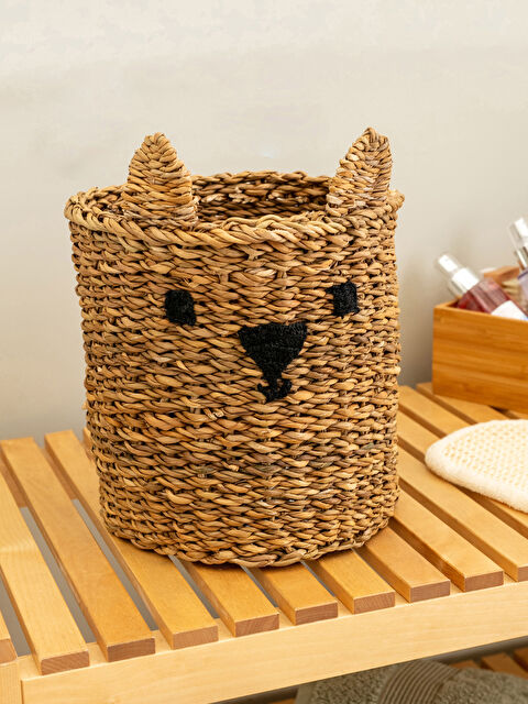 LCW HOME Nakışlı Organizer Hasır Sepet 20x22 cm - S2BS99Z8-S0D