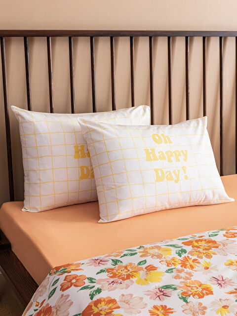 LCW HOME Text Printed Cotton Pillow Case 2 Pack 50x70 Cm - S3GG31Z8-LUG