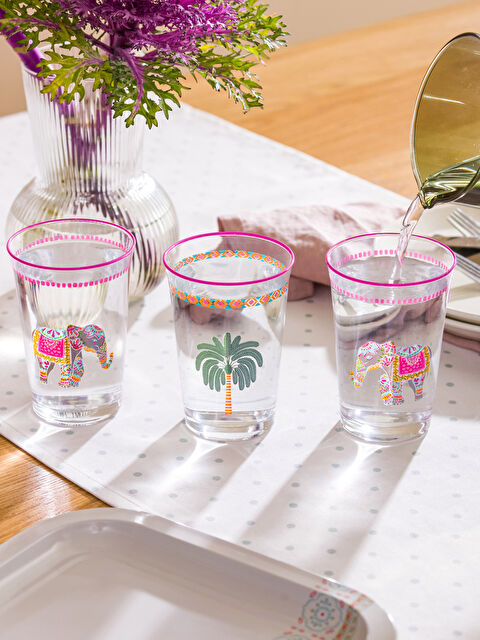LCW HOME Baskılı Cam Bardak Seti 3'lü 290 ml