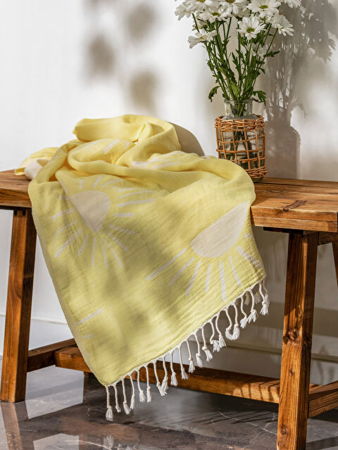 LCW HOME Printed Fringed Bath Towel 90x150 - S3J729Z8-FRL