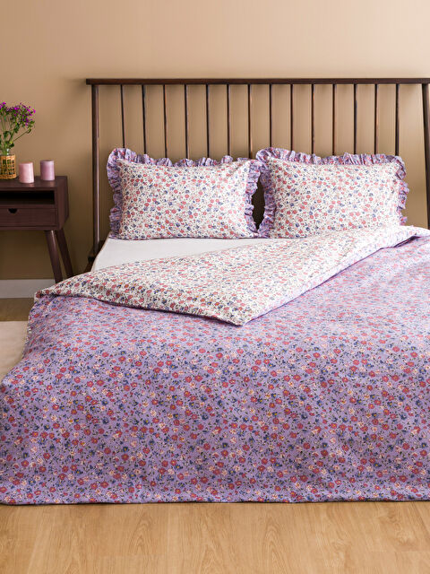 LCW HOME Baskılı Pamuklu Dokuma Çift Kişilik Nevresim Seti - S4CE60Z8-F9C