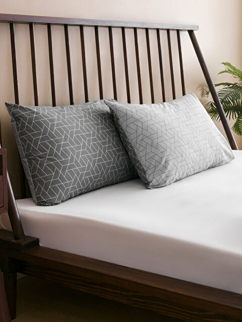 LCW HOME غطاء وسادة قطني منقوش 50x70 سم عبوتان - S4HT52Z8-LRW