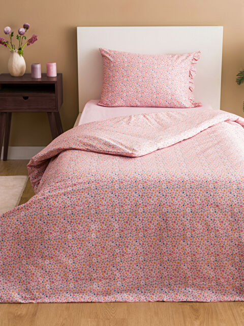 LCW HOME Çiçek Baskılı Tek Kişilik Çift Taraflı Nevresim Takımı