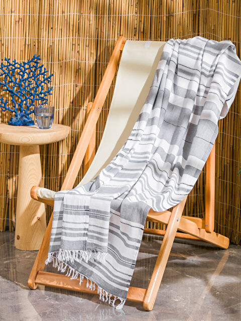 LCW HOME Striped Fringed Pestemal Towel 90x165 cm - S4JY39Z8-YGE