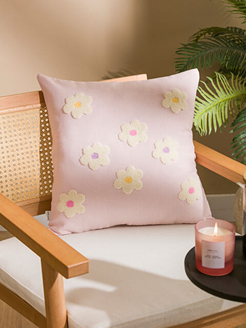 LCW HOME Floral Embroidered Cushion Case 45x45 cm - S4K141Z8-YFZ