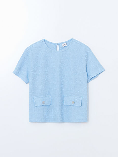 LCW Kids Bisiklet Yaka Dokulu Kız Çocuk Tişört - S56196Z4-YTE