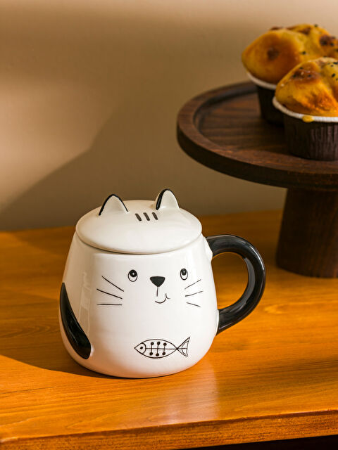 LCW HOME Porcelain Mug with Cat Figure 370 Ml - S58822Z8-LQJ
