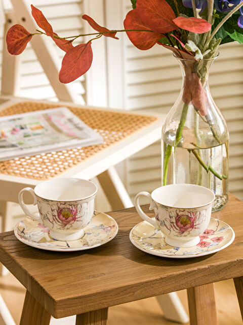 LCW HOME Baskılı 2 Kişilik Porselen Çay Fincan Takımı 220 ml - S5AP33Z8-F9C