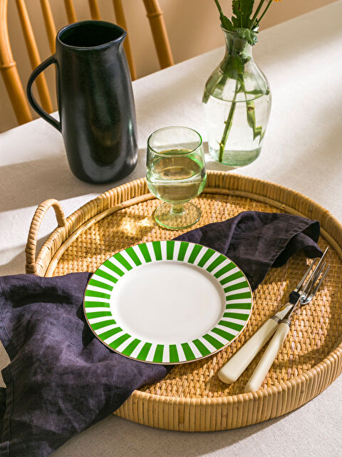 LCW HOME Assiette à gâteau en porcelaine rayée 19 cm - S5AQ30Z8-LRR