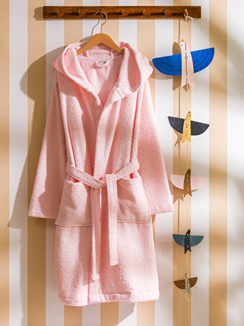 LCW HOME Kapüşonlu Kız Çocuk Bornoz - S5BH07Z4-FTG