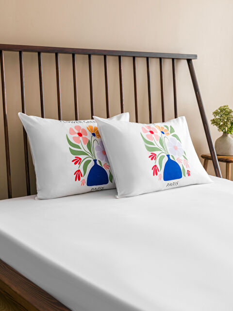 LCW HOME Çiçek Baskılı Yastık Kılıfı 2'Li 50x70 cm - S5BN87Z8-F9C