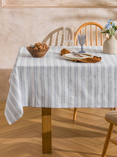 LCW HOME Striped Embroidered Tablecloth 140x180 cm - S5BQ80Z8-YX0