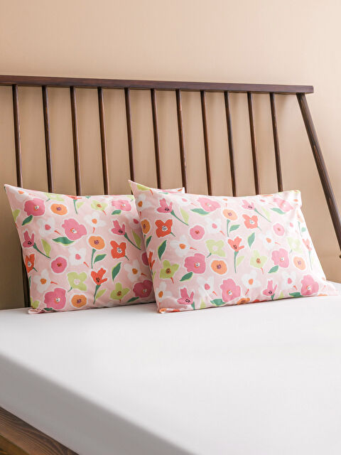 LCW HOME Çiçekli Pamuklu Yastık Kılıfı 2'li 50x70 cm - S5BR75Z8-F9C