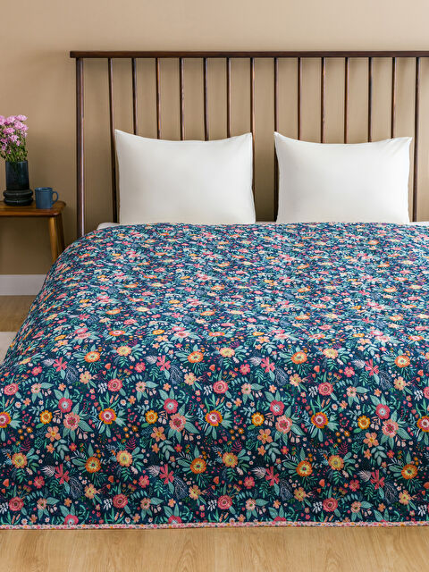 LCW HOME Çiçek Desenli Çift Kişilik Yatak Örtüsü 200x220 cm - S5BT81Z8-F9C