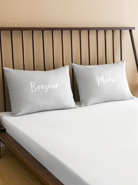 LCW HOME غطاء وسادة قطني مطبوع عبوتان 50x70 سم - S5BU76Z8-G2Y