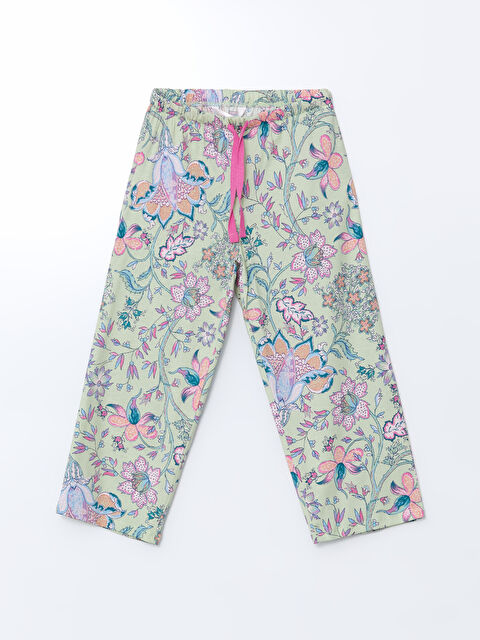 LCW DREAM Beli Lastikli Çiçekli Kadın Kapri Pijama Altı - S5CD40Z8-LRF