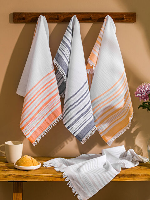 LCW HOME Çizgi Desenli Kurulama Bezi 3'lü 40x50 cm