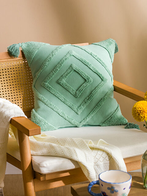 LCW HOME Desenli Püsküllü Kırlent Kılıfı 45x45 cm - S5CU00Z8-Z0H