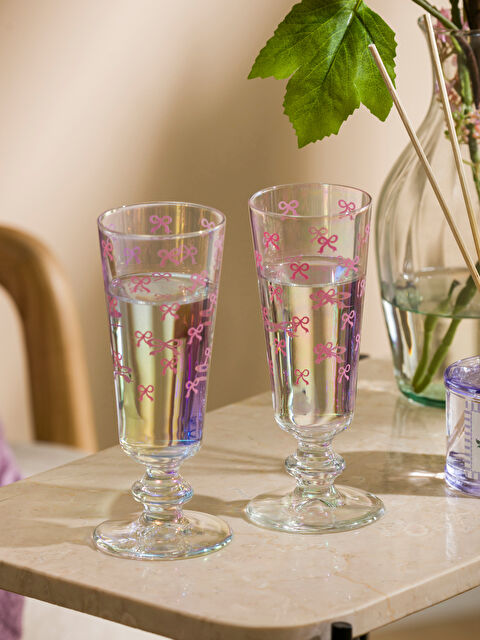 LCW HOME شووشەی ئاو چاپکراوی ڕیبان ٢ دانە ١٨٠ مل - S5DI64Z8-LT4