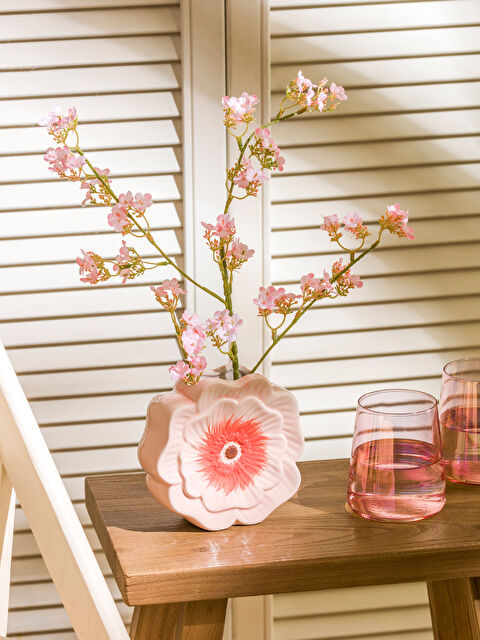 LCW HOME Keramička vaza sa cvetnim uzorkom 13 cm - S5DQ66Z8-M0T