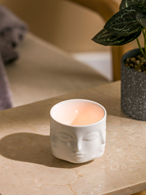 LCW HOME Yüz Baskılı Porselen Mumluk 7 cm - S5DT90Z8-SGG