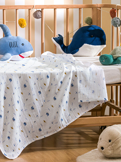 LCW baby Baskılı Bebek Müslin Örtü 90x100 cm - S5EJ58Z1-LRA
