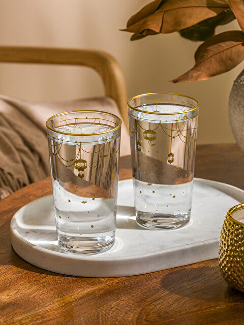 LCW HOME Baskılı Cam Su Bardağı Seti 2'li 570 ml - S5EO75Z8-GHW