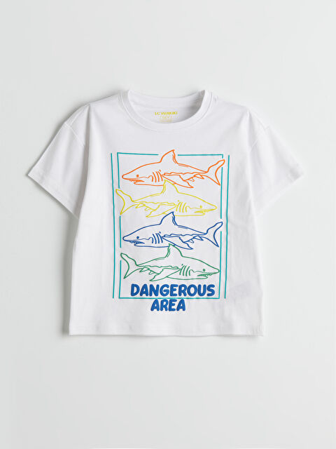 LCW Kids Bisiklet Yaka Baskılı Erkek Çocuk Pijama Üst - S5FE71Z1-Q6K