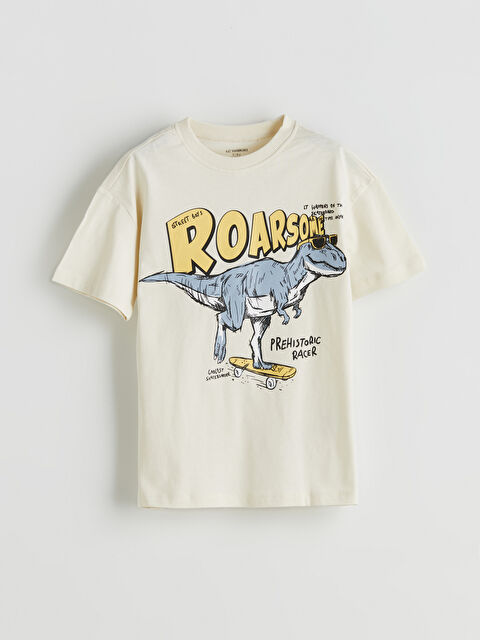 LCW Kids Dinozor Baskılı Erkek Çocuk Tişört - S5FQ39Z1-QVK