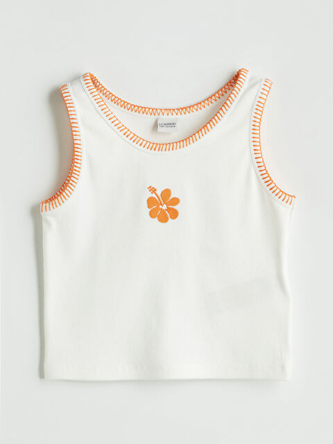 LCW Kids Bisiklet Yaka Çiçekli Kız Çocuk Atlet - S5GC18Z4-R9J