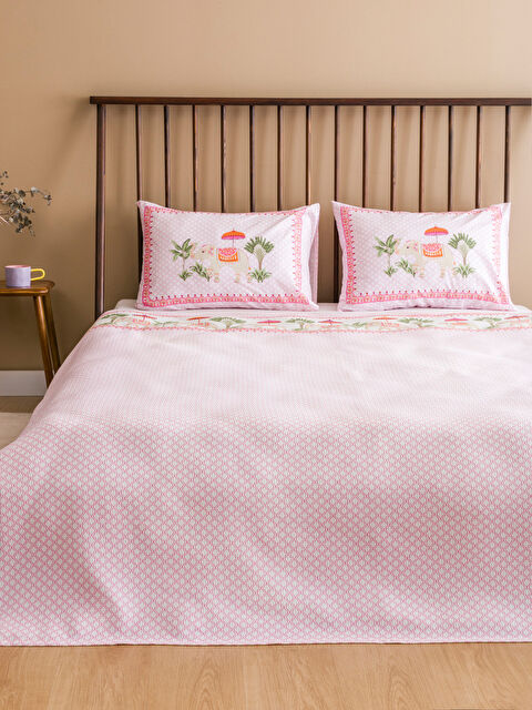 LCW HOME Çiçek Baskılı Pamuklu Çift Kişilik Pike Seti - S5GD58Z8-F9C