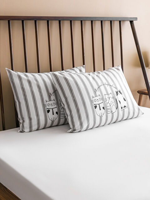 LCW HOME Kedi Baskılı Yastık Kılıfı 2'li 50x70 cm - S5GD68Z8-LQJ
