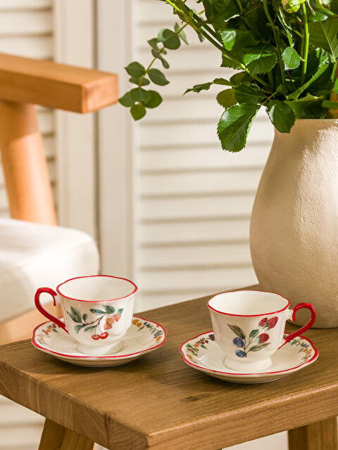 LCW HOME Baskılı 2 Kişilik Porselen Kahve Fincan Takımı 90 ml - S5GL52Z8-M0T