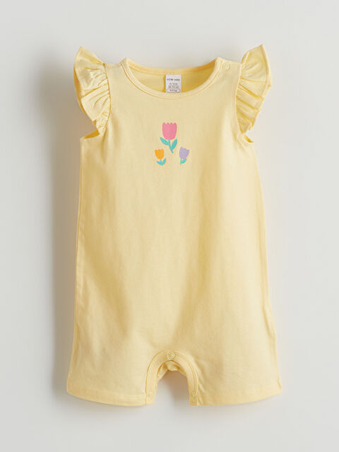 LCW baby Bisiklet Yaka Çiçekli Kız Bebek Tulum - S5GM43Z1-YWD