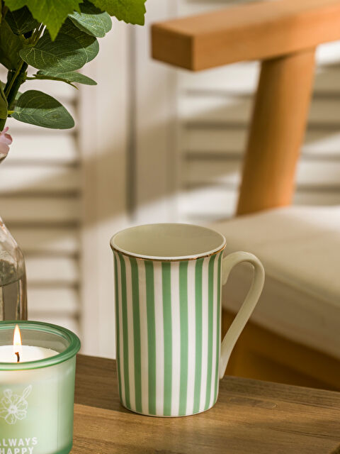 LCW HOME Çizgi Desenli Porselen Kupa 285 ml - S5GO53Z8-G4G