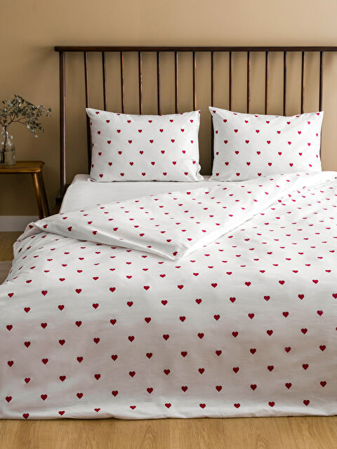 LCW HOME Kalp Desenli Çift Kişilik Nevresim Seti - S5GO95Z8-LTQ