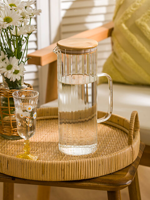 LCW HOME Wooden Lid Glass Pitcher 1300 ml - S5GR05Z8-Q57
