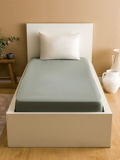 LCW HOME Düz Pamuklu Tek Kişilik Lastikli Çarşaf - S5H711Z8-GNZ