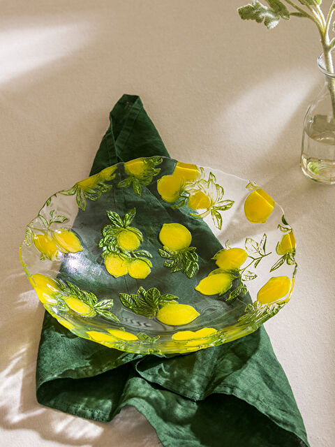 LCW HOME طبق زجاج مطبوع بالليمون 30 سم - S5HG42Z8-LUG