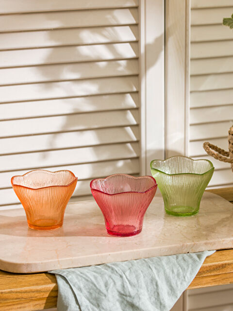 LCW HOME Patterned Glass Snack Bowl Set 3-pack 10 cm - S5HN94Z8-M0T