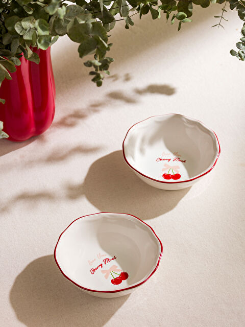 LCW HOME Kiraz Baskılı Seramik Kase 2'li 15 cm - S5HV04Z8-M0T