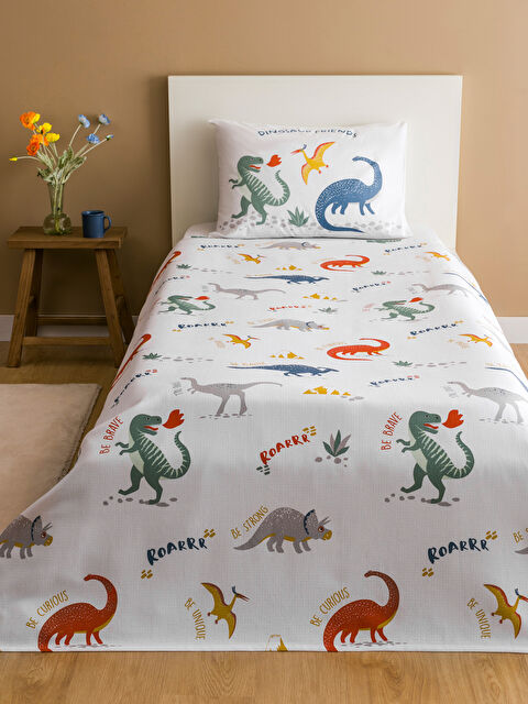 LCW HOME Dinozor Baskılı Tek Kişilik Çocuk Pike Seti - S5I894Z4-F9C