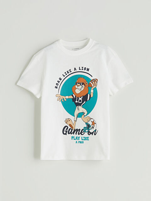 LCW Kids Bisiklet Yaka Baskılı Erkek Çocuk Tişört - S5IA50Z1-R9J