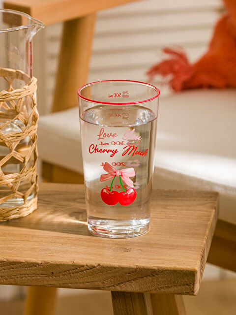 LCW HOME Čaša za vodu od stakla sa štampanim motivom trešnje 500 ml - S5IC23Z8-M0T