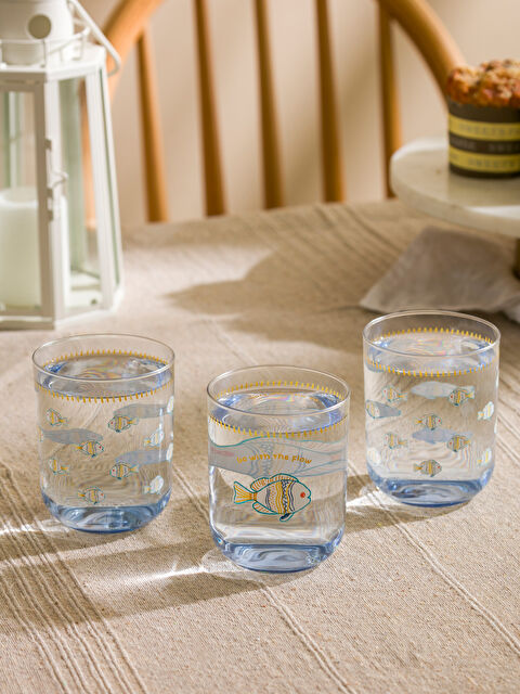 LCW HOME Baskılı Cam Bardak Seti 3'lü 350 ml - S5IF43Z8-M0T