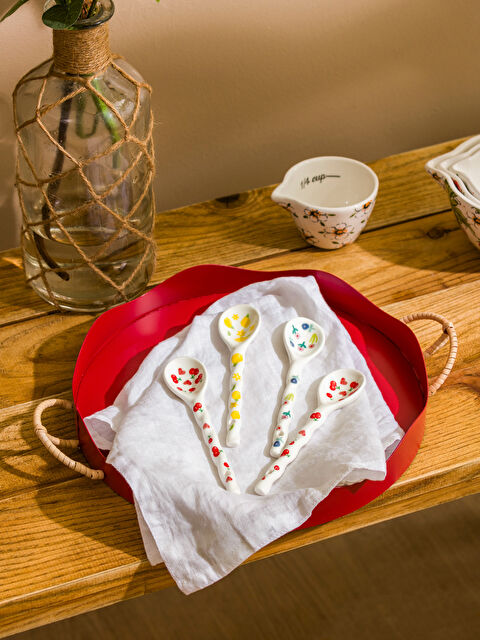 LCW HOME 4-Piece Printed Ceramic Spoon Set - S5J407Z8-LUG