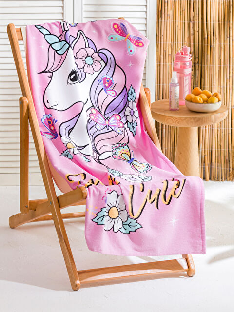 LCW ACCESSORIES Baskılı Kız Çocuk Plaj Havlusu 70x150 cm - S5JB96Z4-F9C