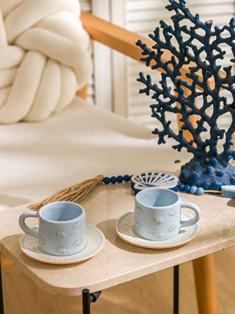 LCW HOME Balık Baskılı 2 Kişilik Seramik Kahve Fincan Takımı 100 ml - S5JE17Z8-M0T